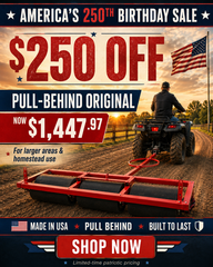 Pull-Behind Original — Tow-Behind Sticker Burr Roller for Pastures & Acreage