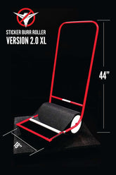 PUSH 2.0 Sticker Burr Roller against a black background, used for a crowdfunding campaign.