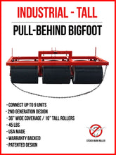 Pull-Behind BIGFOOT model retail packaging, a massive burr collection machine.