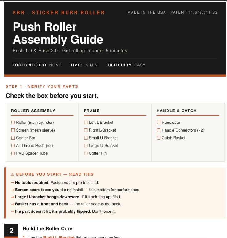 Assembly Guide - Push Model 1.0 + 2.0 PDF