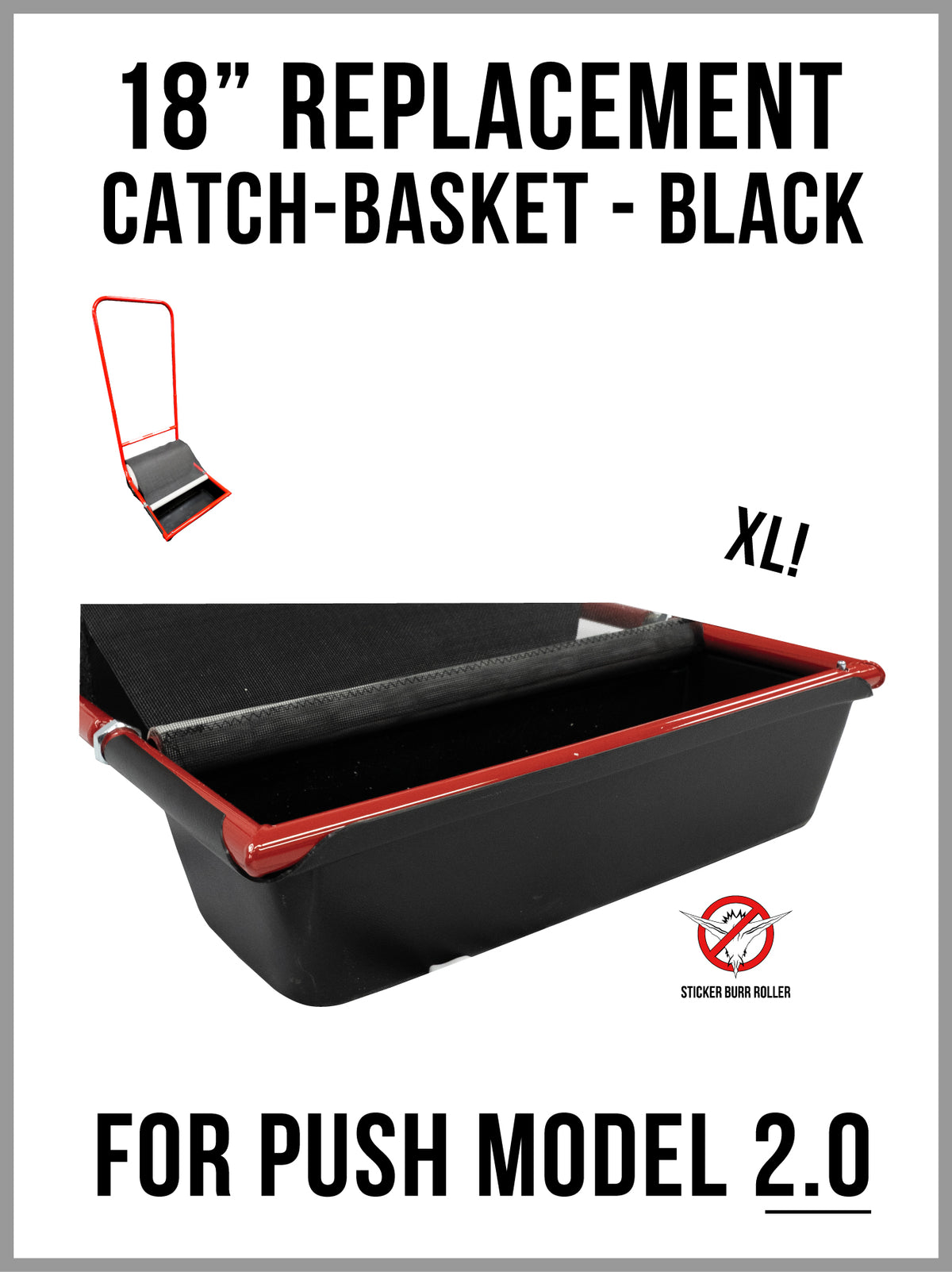 Catch Basket - 18" - Replacement - Black  - for Push Model 2.0