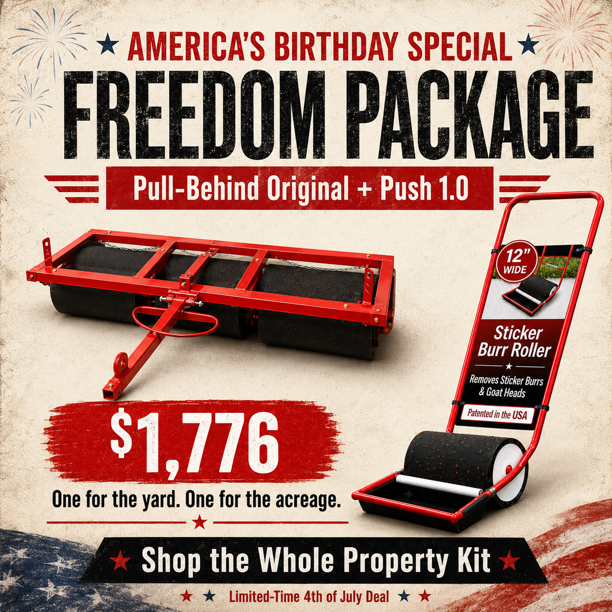 Freedom Package Fourth of July special: Pull-Behind Original plus Push 1.0 for $1,776