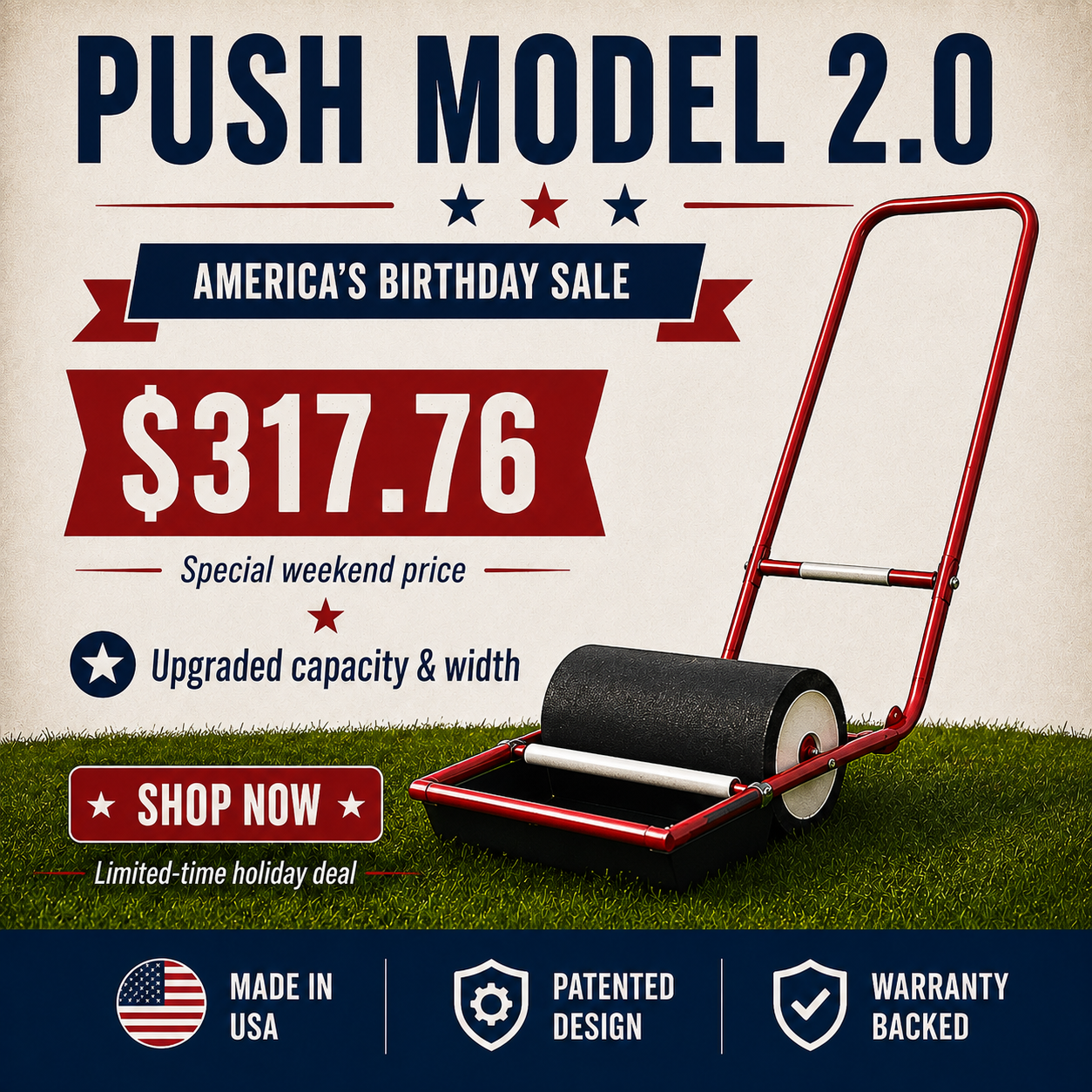 Push Model 2.0 America's Birthday Sale, special weekend price $317.76